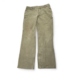 Carhartt Pants Mens 34x31 Brown Relaxed Carpenter Workwear Utility Flex Military